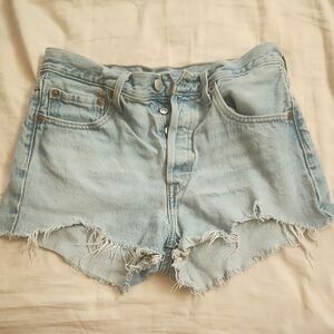 Levi's Blue Jean Shorts Distressed Cut-Off Hem